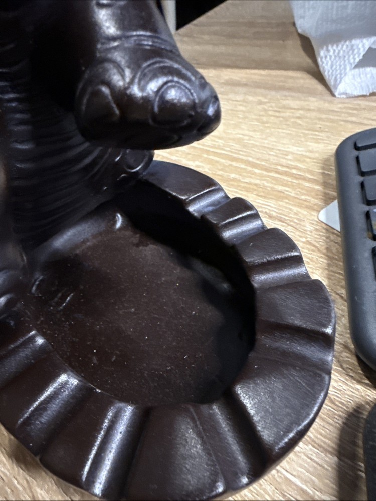 Binh Minh Ceramic Brown Dard Elephant Ashtray s12