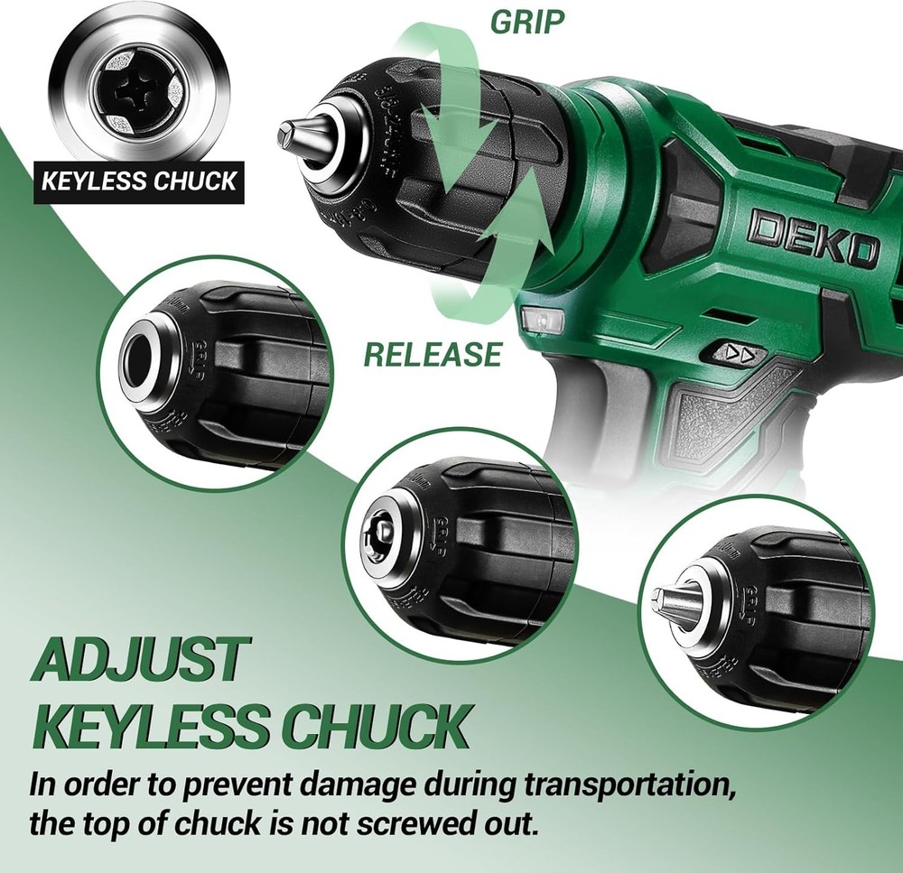 Lightweight 8V Electric Drill with 3/8" Keyless Chuck & Variable Speed Control