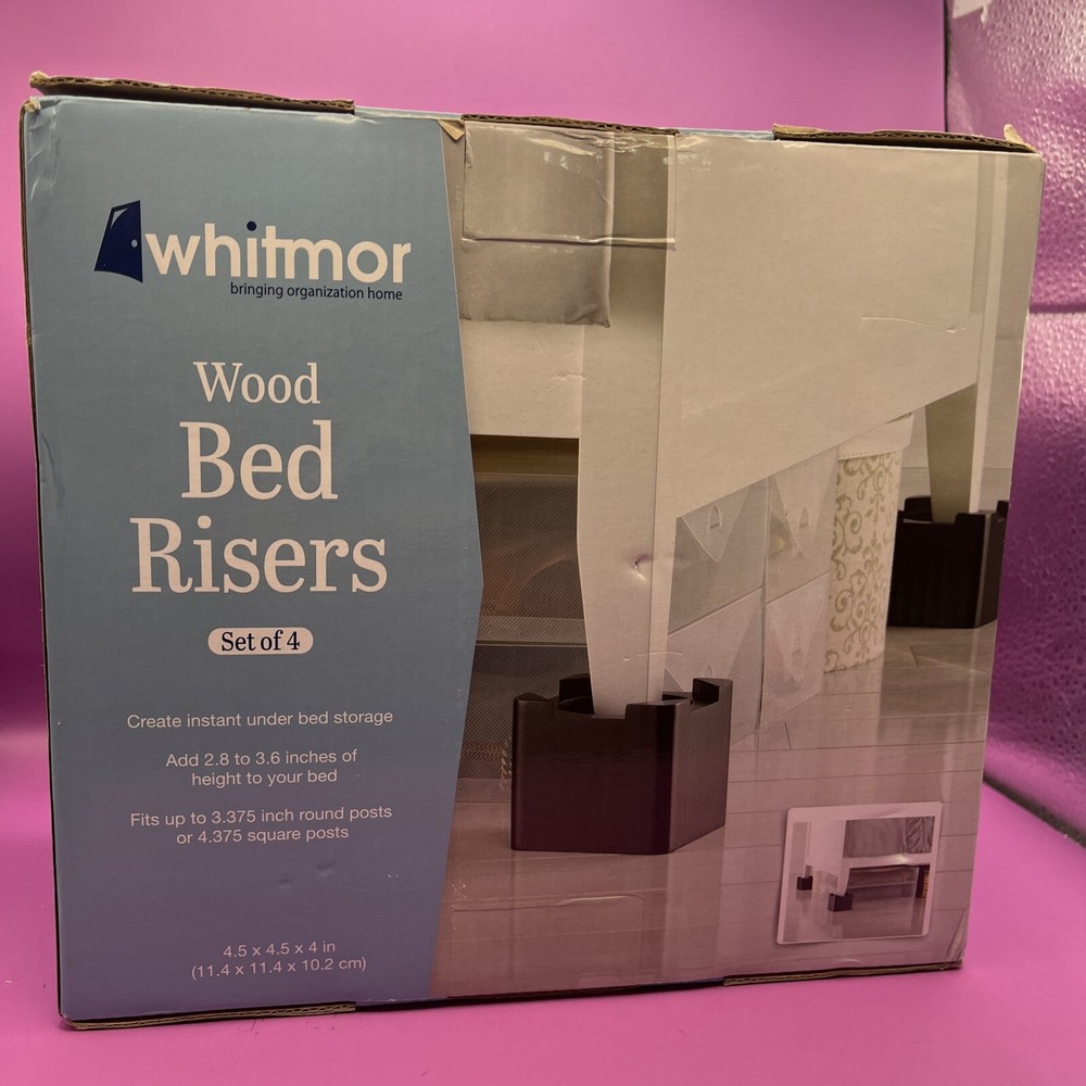 Whitmor 4 Pack, 5-1/4" High, Wood Bed Riser