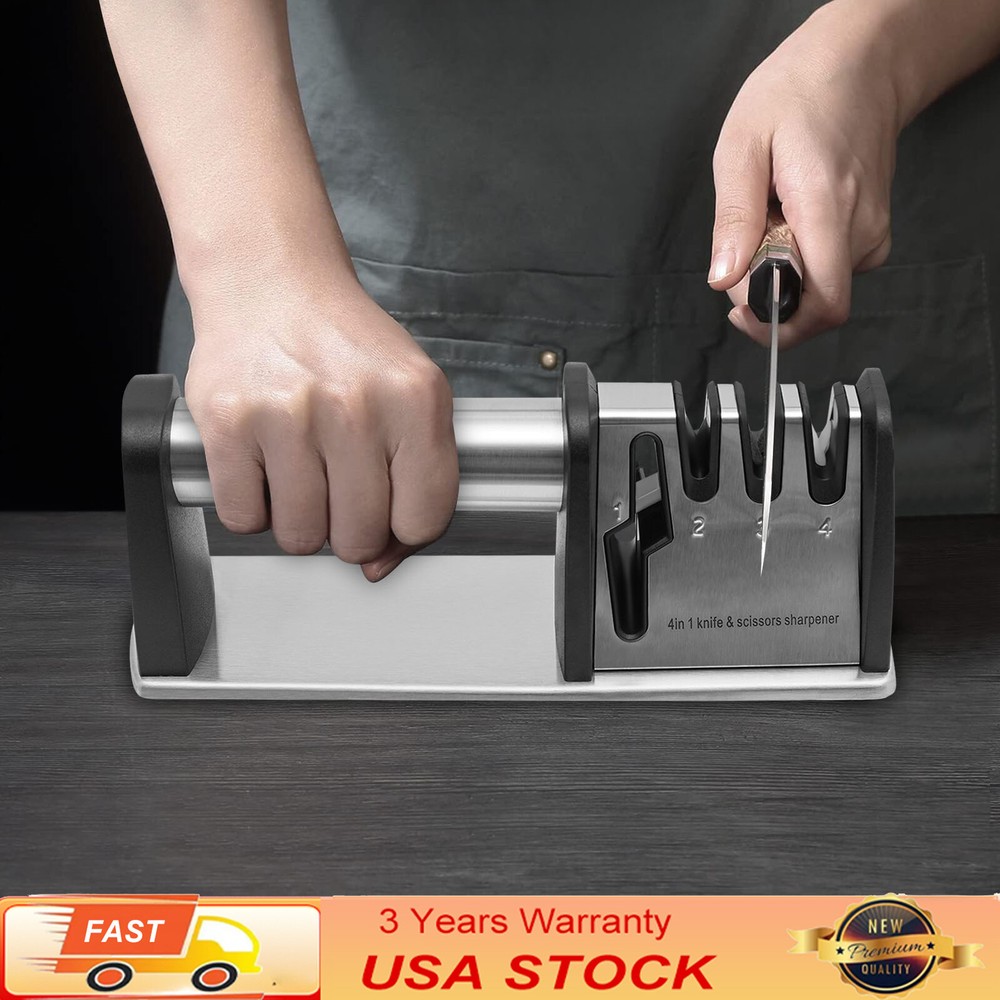 4 Stage Knife Sharpener Professional Ceramic Tungsten Kitchen Sharpening Tool