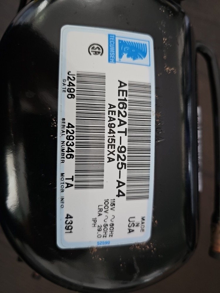 TECUMSEH COMPRESSOR AE162AT-925-A4 1/5 HP 115V