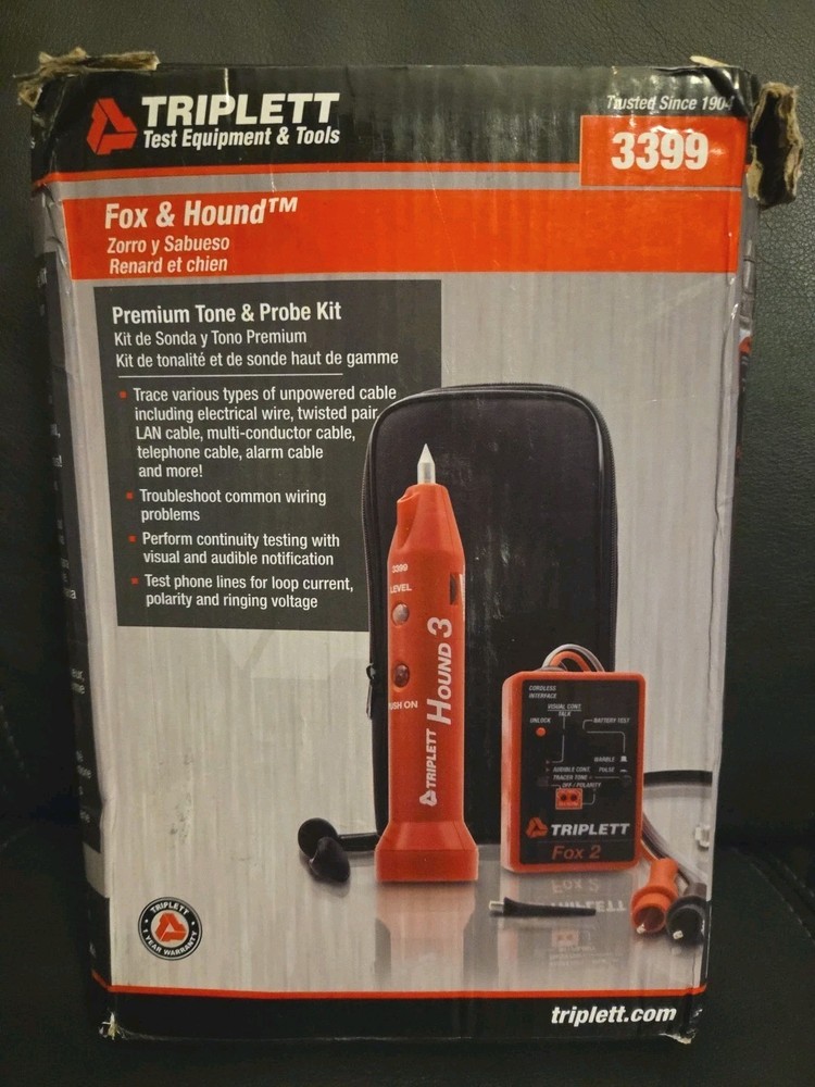 Triplett 3399 Fox & Hound Premium Tone & Probe Wire Cable Tracing & Testing Kit