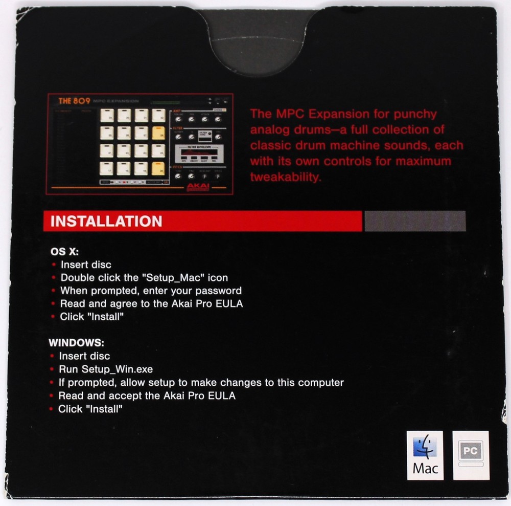 Akai Professional The 809 MPC Expansion Akai Format Sample Library Sampling CD