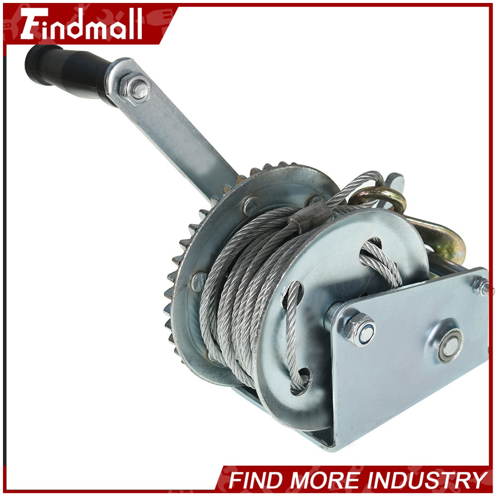 Findmall 1500lbs Adjustable Two-Way Hand Winch Boat Winch With 10m (32ft) Cable