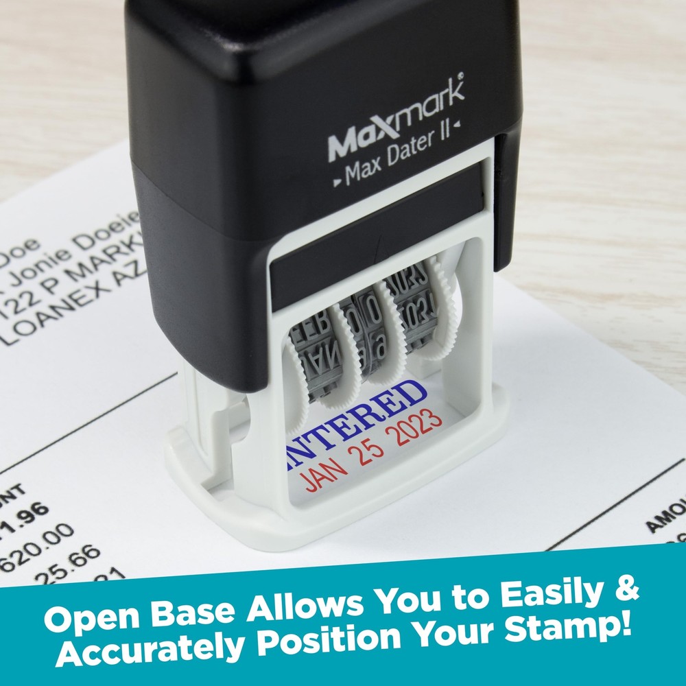 Self-Inking Rubber Date Office Stamp with E-MAILED Phrase Blue Ink & Date RED...