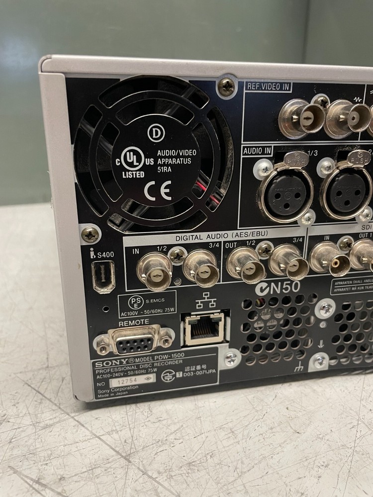 Sony PDW-1500 XDCAM Disc Sd Compact Deck Professional Recorder Player