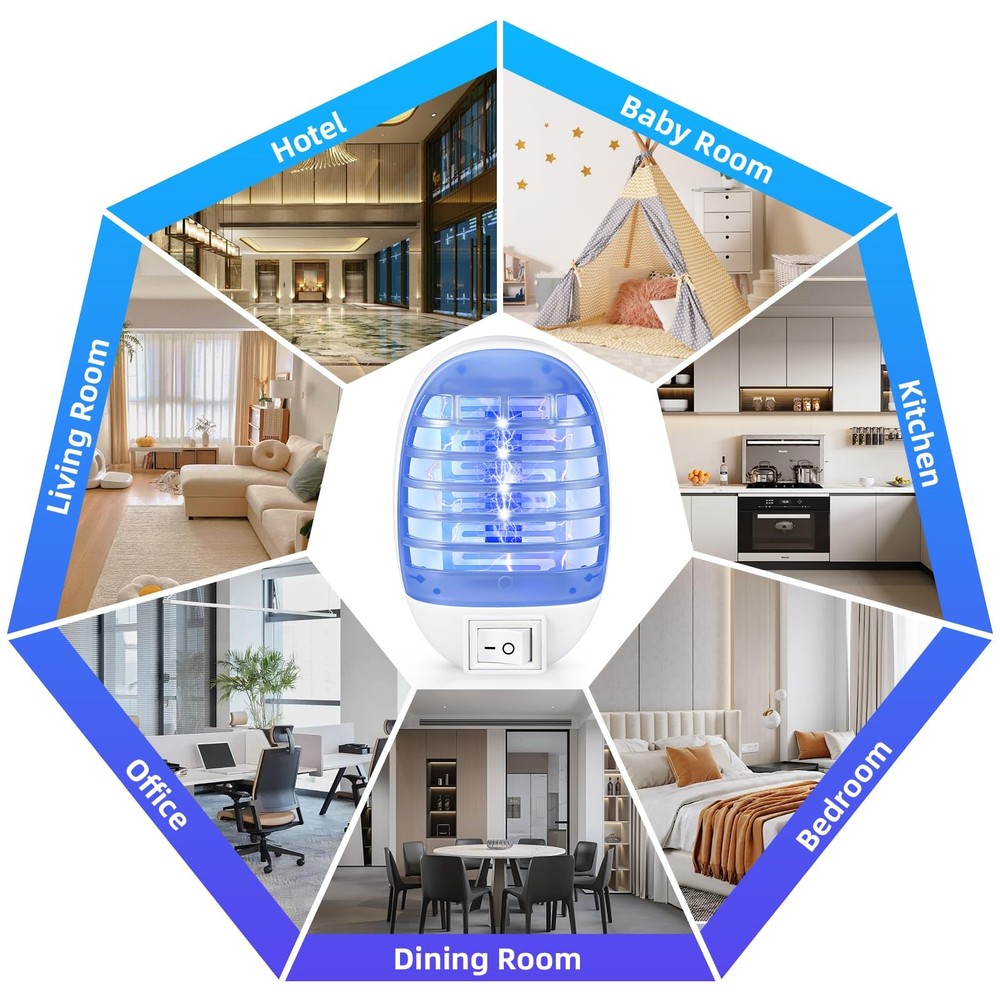 Bug Zapper Indoor, 4 Pack Electronic Fly Trap Insect Killer, Fly Trap for Ind...