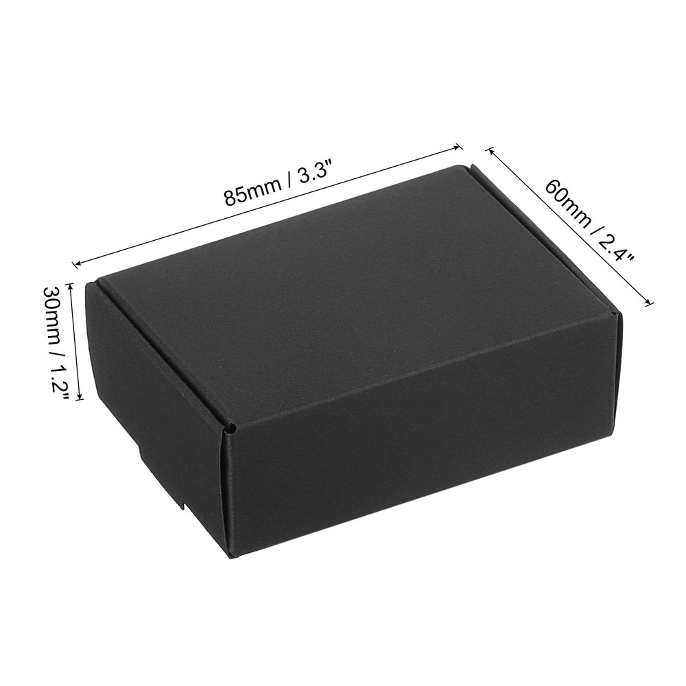 3.3x2.4x1.2" Paper Soap Box, 20 Pack Soap Boxes Rectangle, Black