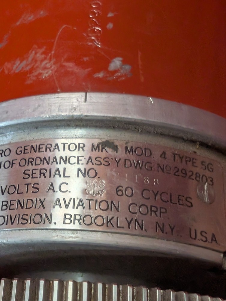 SYNCHRO GENERATOR MK 1 MOD 4 TYPE 5G BENDIX AVIATION MARINE DIV, 292803