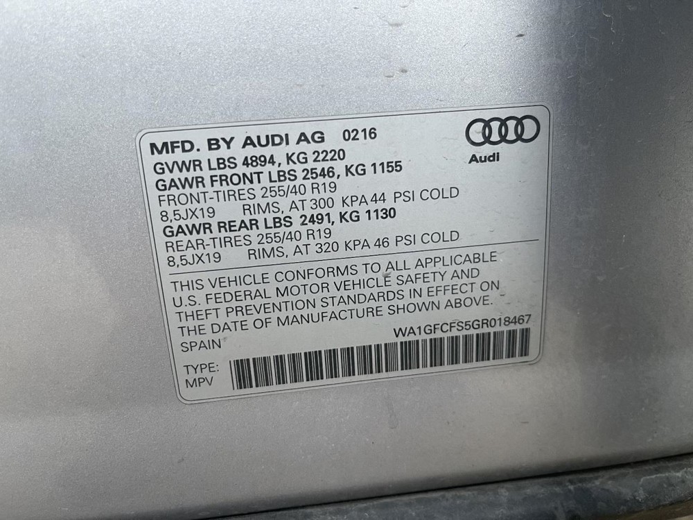 Sun Visor Left Driver Fits 15-23 AUDI Q3 980185