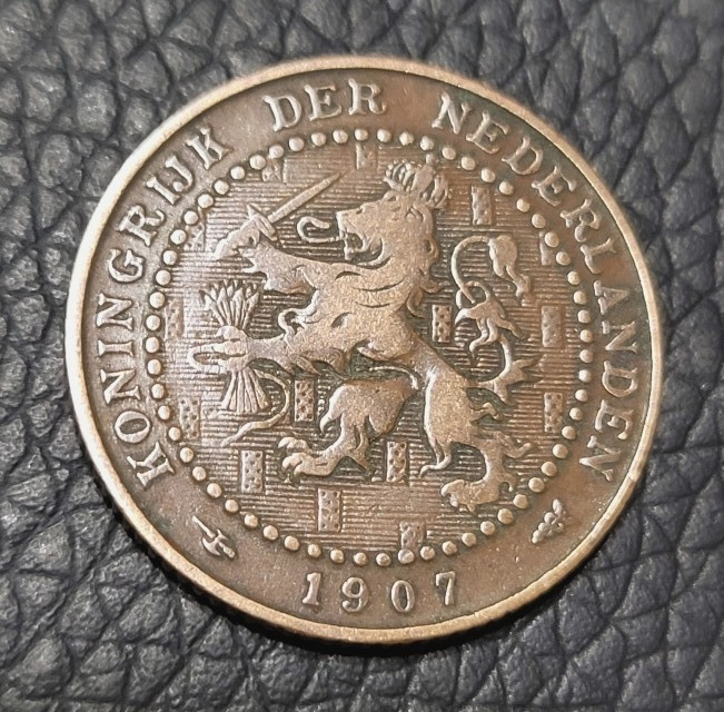 1907 Netherlands 1 Cent Coin