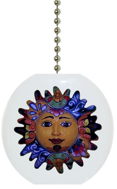 Talavera Sun Solid CERAMIC Ceiling Fan Light Lamp Pull
