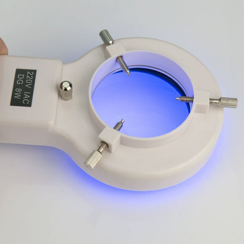 8W 220V Microscope Purple UV Fluorescent Ring Lamp Light Source