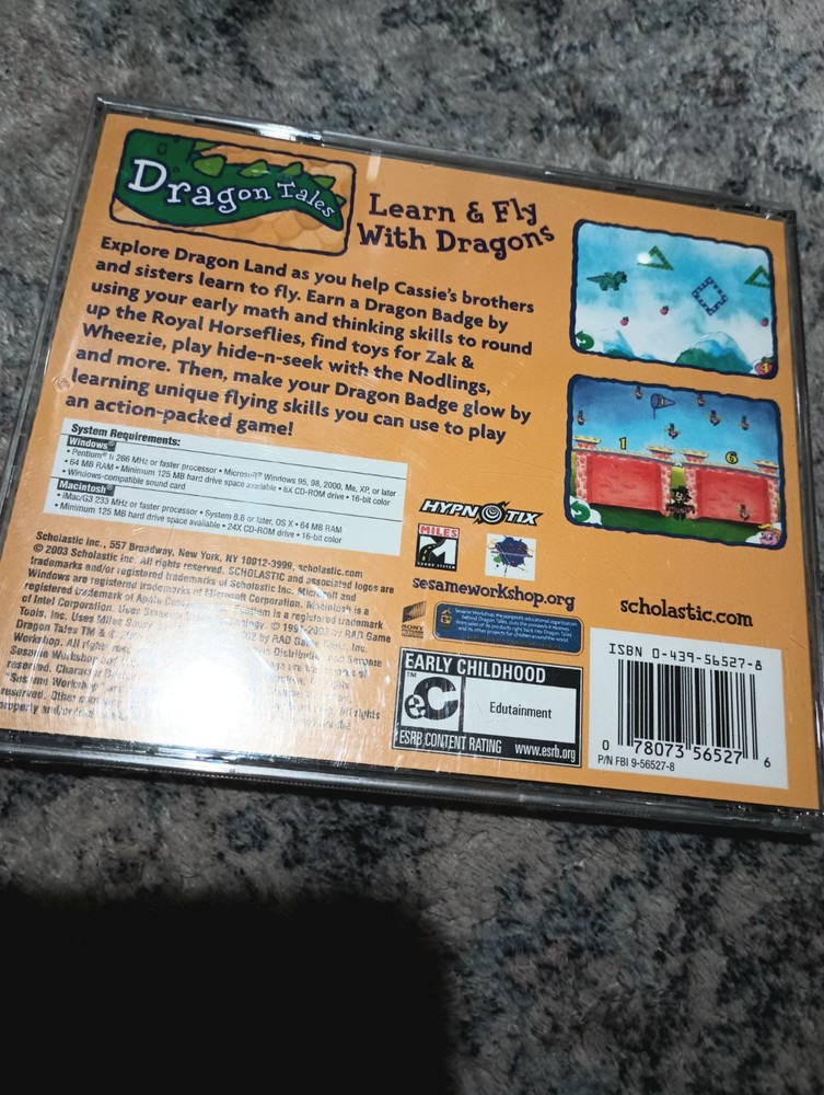 Scholastic Dragon Tales Learn & Fly With Dragons PC CD-ROM Early Math & Logic