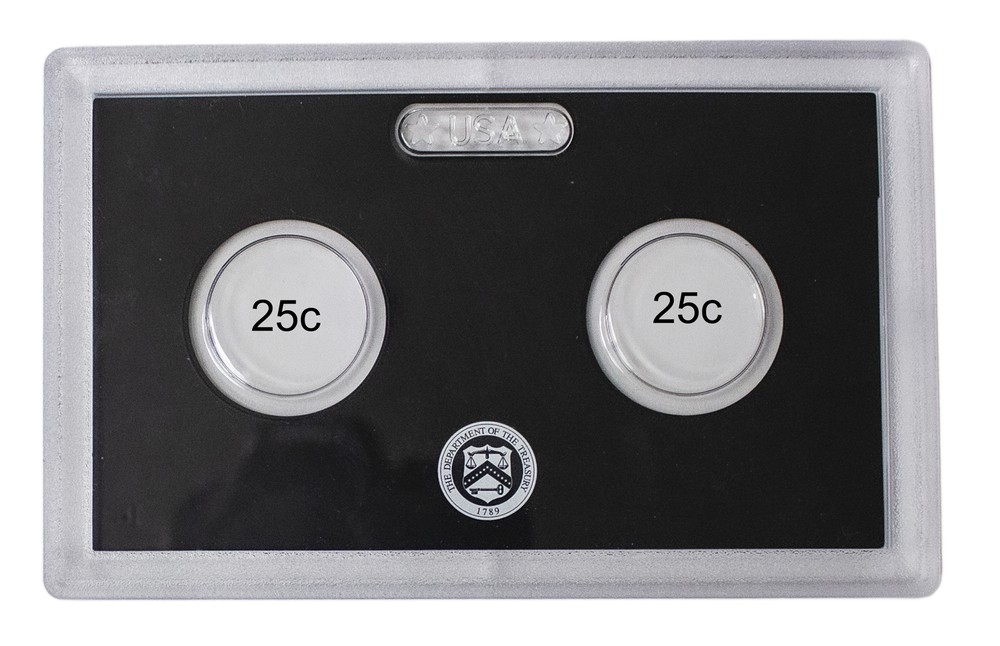 Empty Plastic Lens with Black Molded Insert Holds 2 Quarters