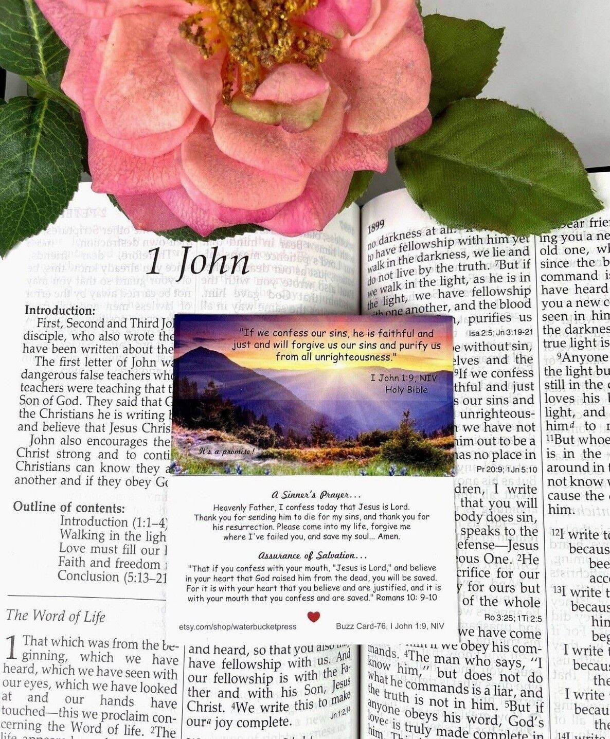 Pocket Prayer Cards, Bible Scripture Cards, A Sinner's Prayer Romans 10:9