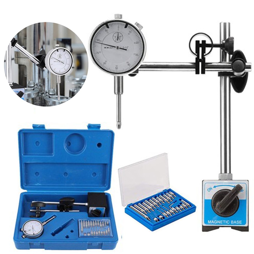 Dial Indicator with Magnetic Base 0.001"Precision Gauge Test Indicator Point Set