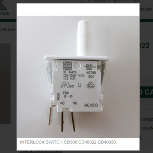 INTERLOCK SWITCH CD300 CD40022 CD40030 #1011339-84