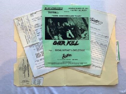 Overkill Concert Contract 1995 Pittsburgh