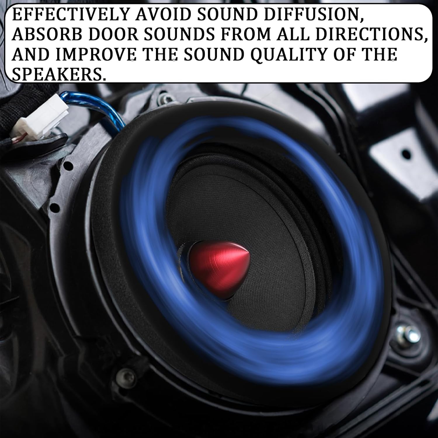 4PCS 6.5 Inch Speaker Foam Rings, Self-Adhesive Door Baffle Enhancer for Stereo