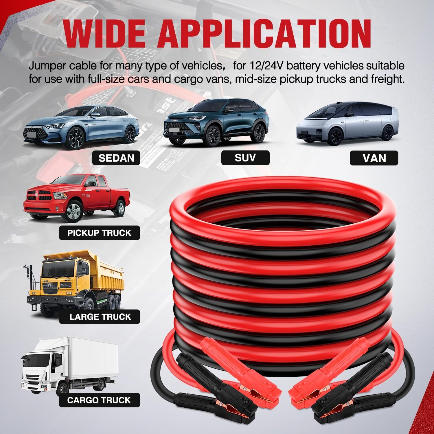 Nilight Jumper Cables for Car Battery 1Gauge 30 FT Booster Cable Heavy Duty 900A