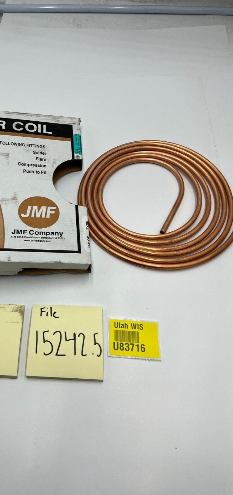 (QTY 2) JMF Company Copper Pipe Soft Copper Tube Refrigeration 1/4" Heavy Duty