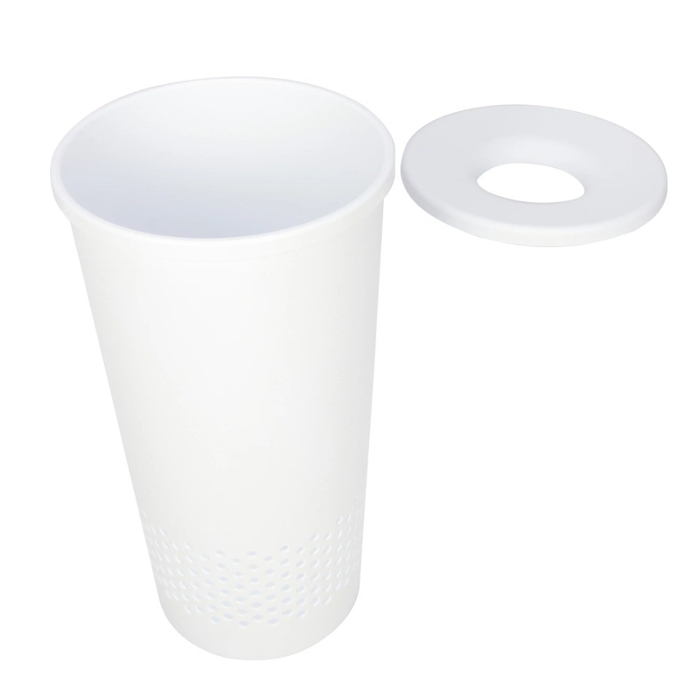White Round Lidded Hamper, All Ages