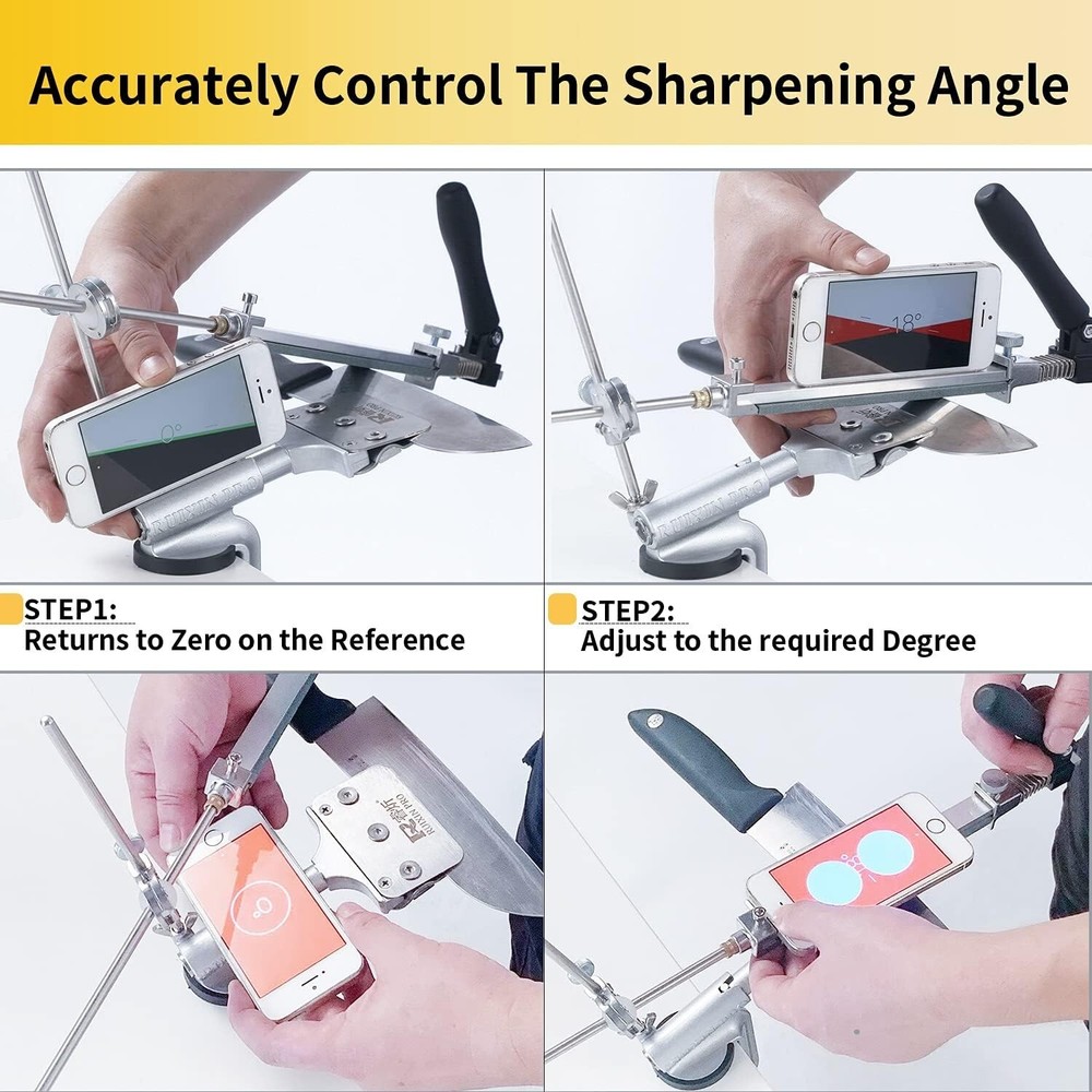 360 Flip Knife Sharpener System w/ Sharpening Stones for Kitchen Home Chef Knife