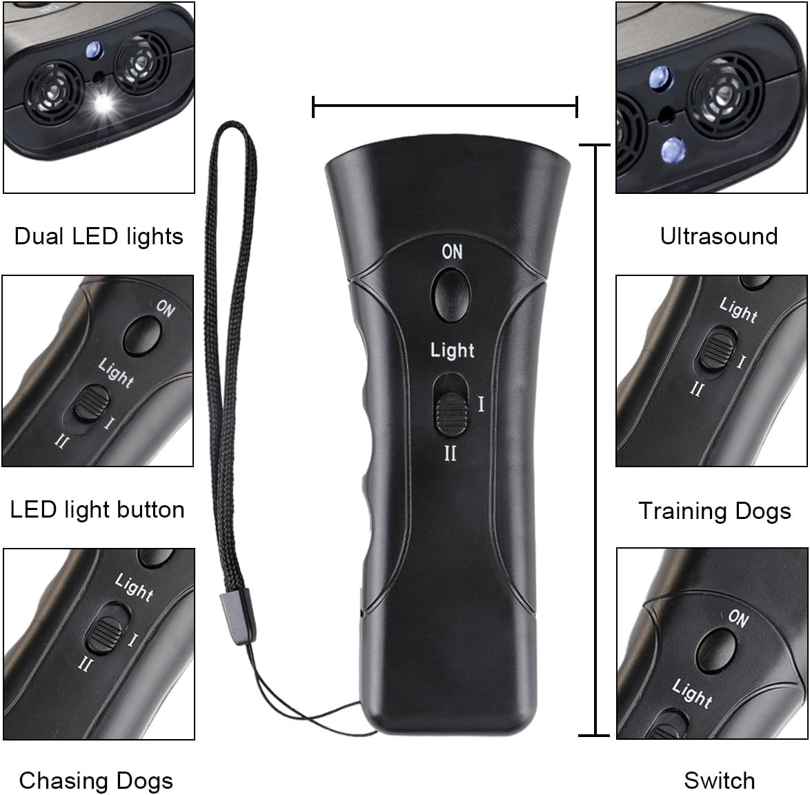 Ultrasonic Anti Dog Barking Device Pet Trainer LED Light Gentle Chaser Style Lot