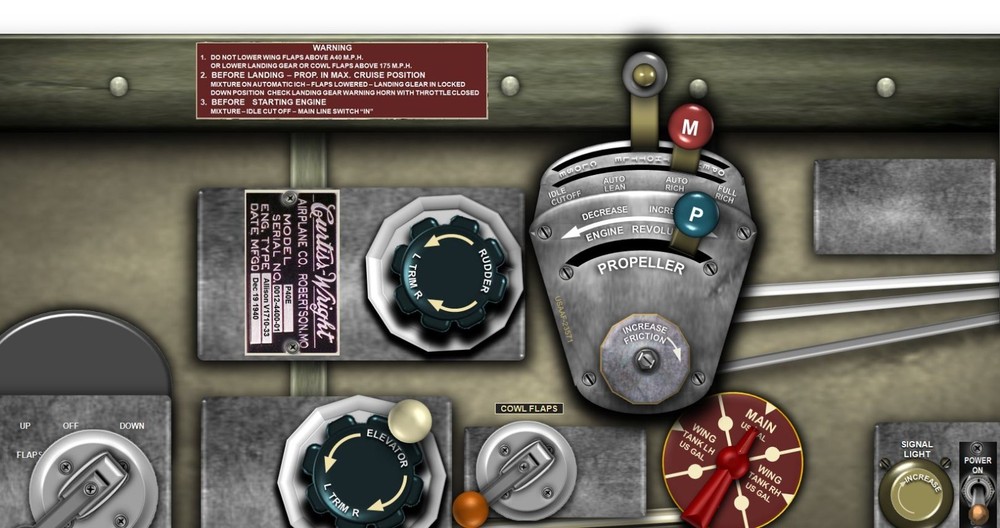 P40B & P49E WARHAWK COCKPIT instrument panel CDkit