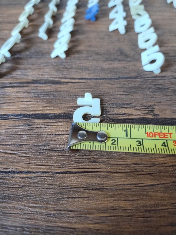 Vintage - ¾" Marquee White Plastic Letter & Number Replacements, Two Peg Back