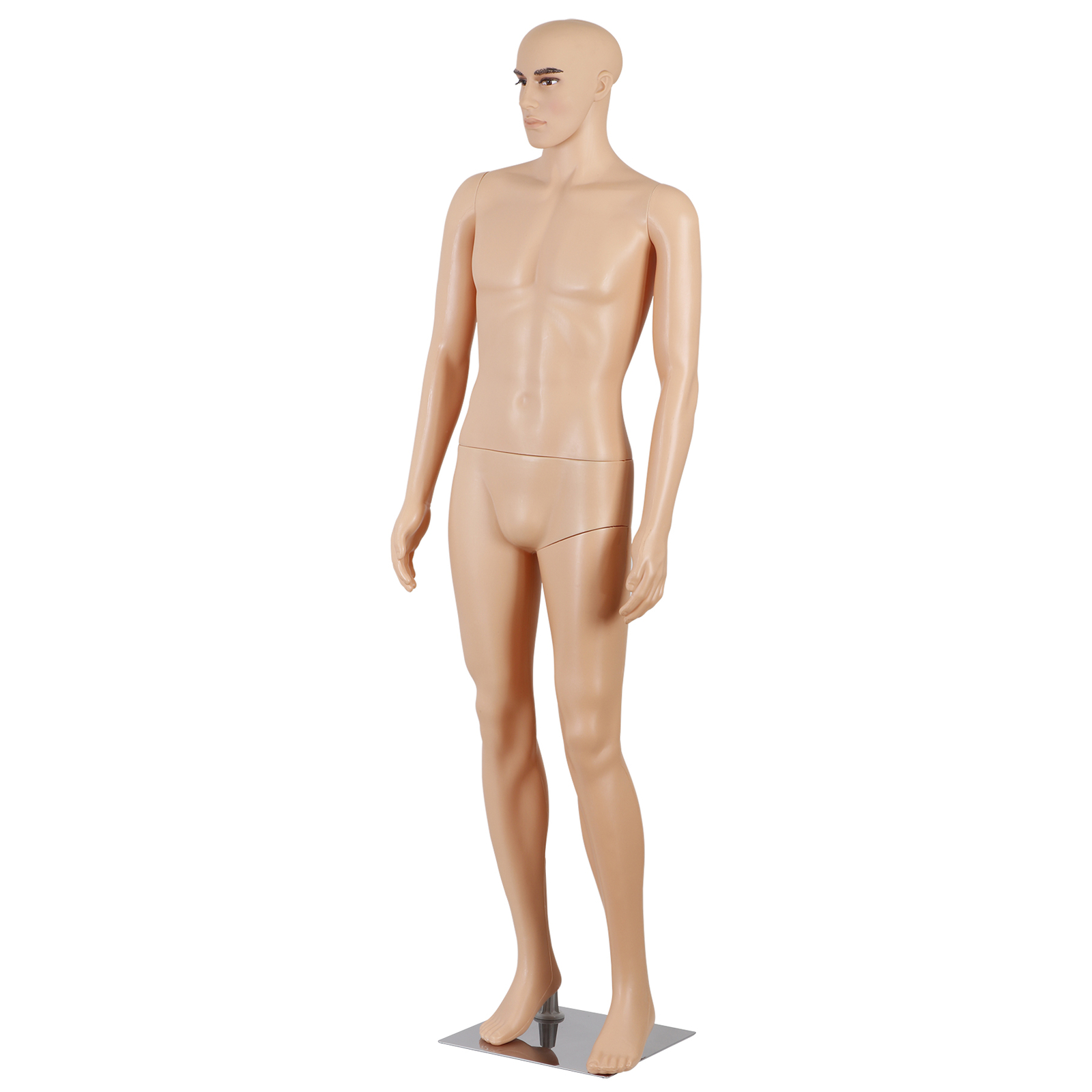 Adjustable Male Mannequin Egghead Plastic Full Body Dress Form Display Base 72"