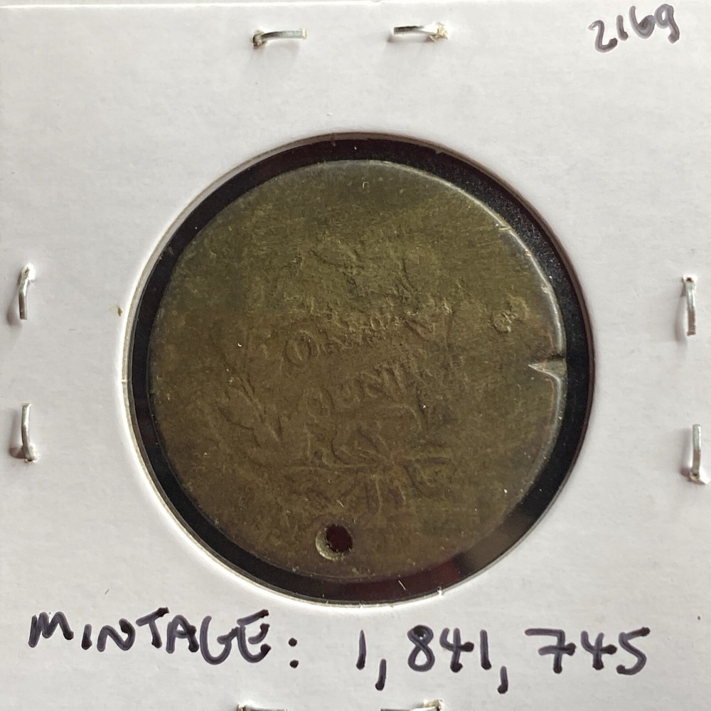 1798 Large Cent United States Draped Bust Worn Holed