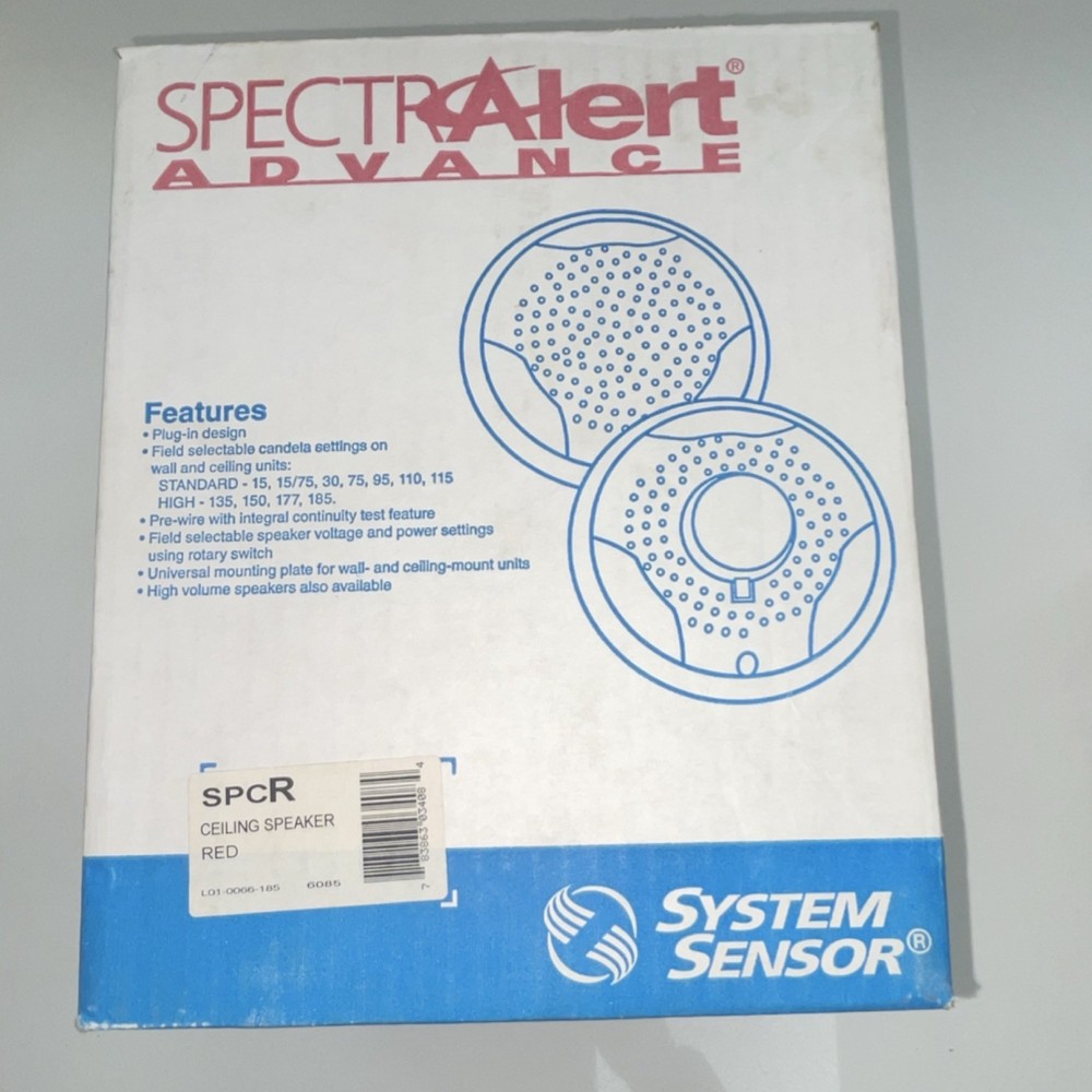 System Sensor SPCR SpectrAlert Advance Ceiling Speaker - Red - New - Box Worn