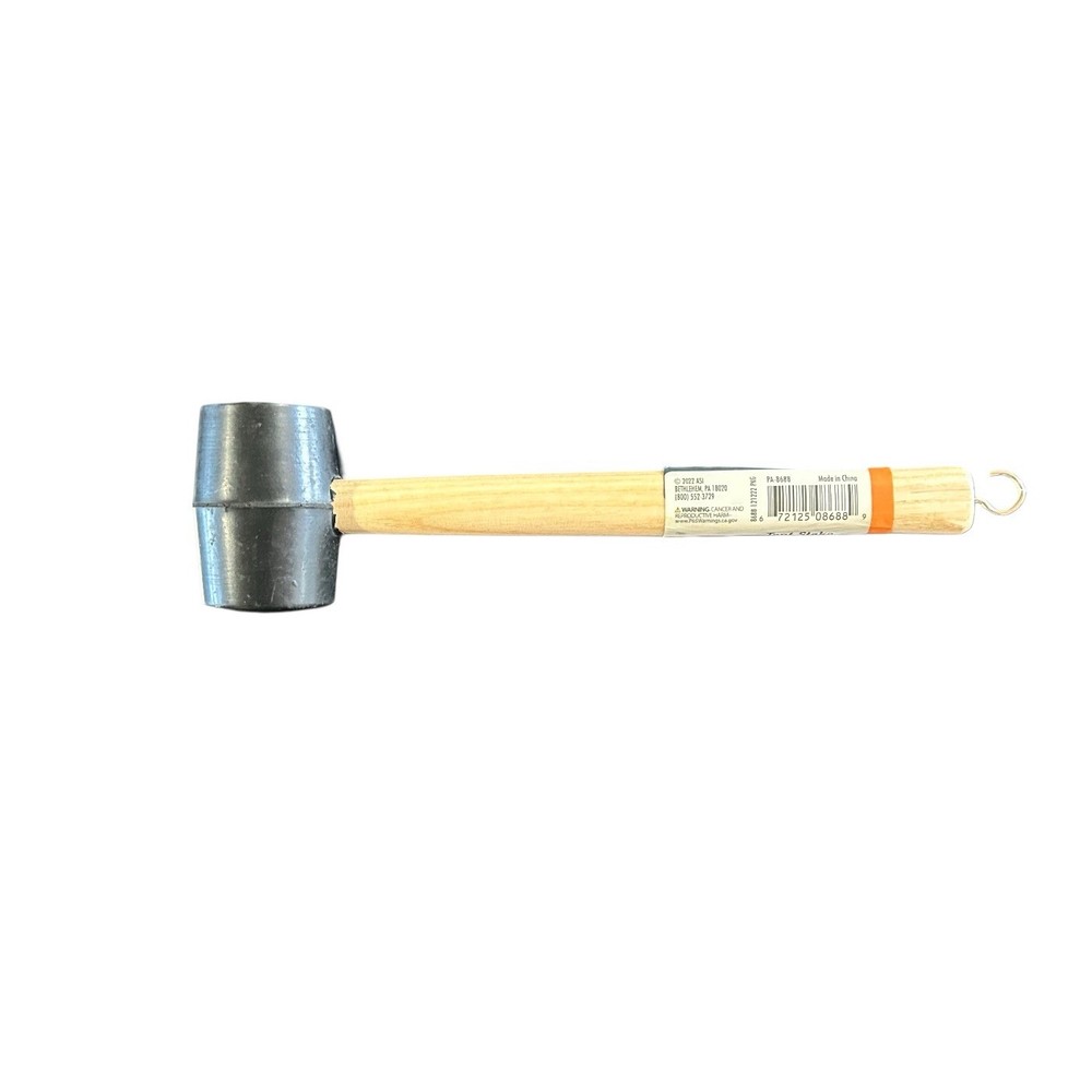 Tent Stake Mallet & Puller Rubber Head Wood Handle Path & Stream New 12”