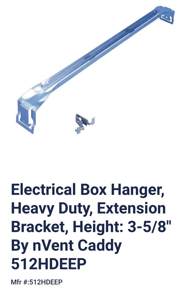 (C) (QTY 25) CADDY 512HDEEP Electrical Box Support Hanger Extension Bracket 24"