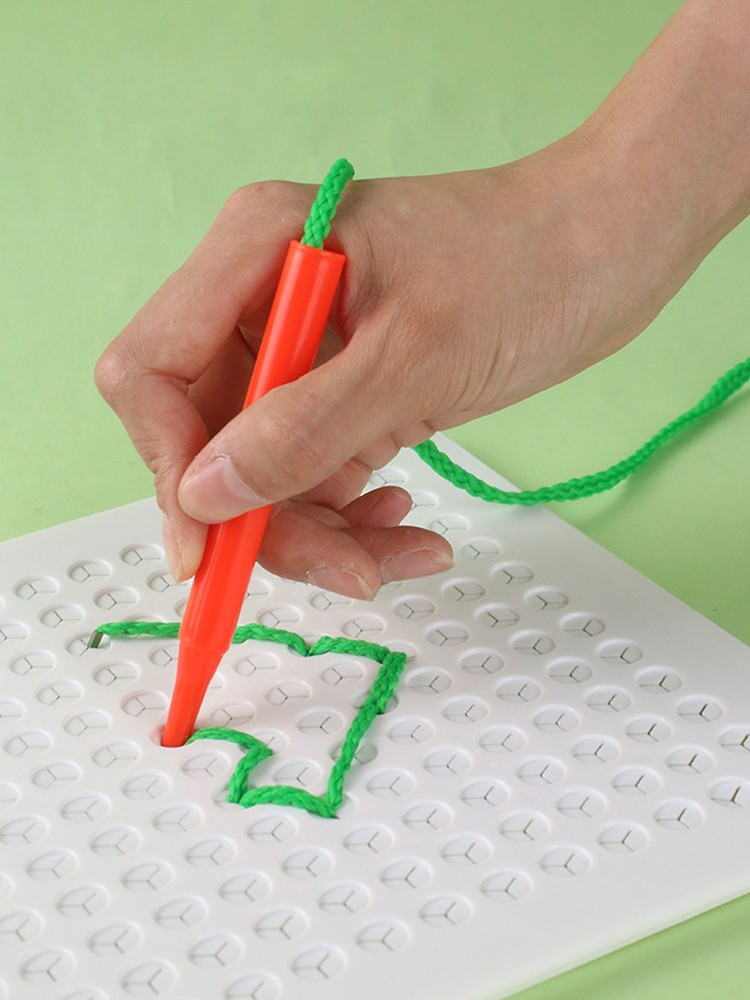 Sensory Thread Board Colorful Threading Toy Calm Down Threading Board TL