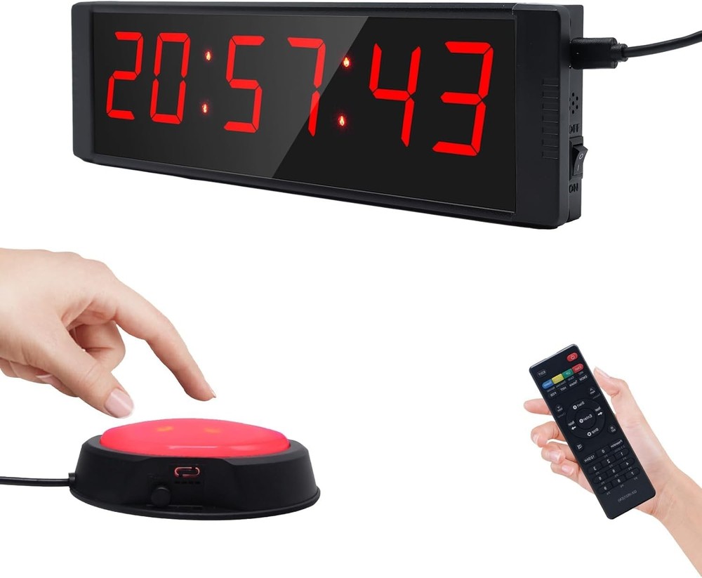 Ousmile Large Stopwatch with Start/Stop Button, LED Digital Timer Red