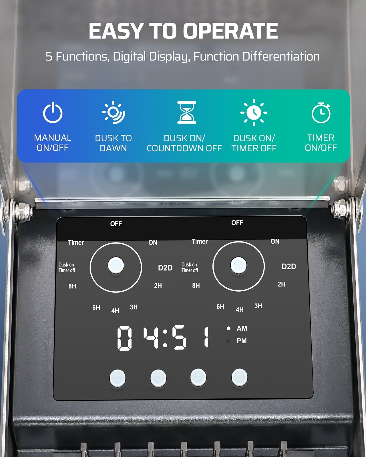Low Voltage Transformer 300W with Photocell Sensor Timer for Landscape Lights