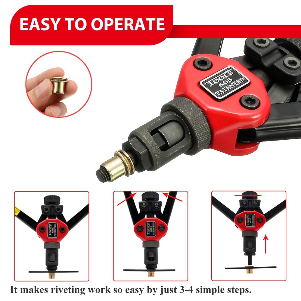 Rivet Gun Kit Rivnut Thread Setting Tools Nut Setter Tool NutSert Metal Working