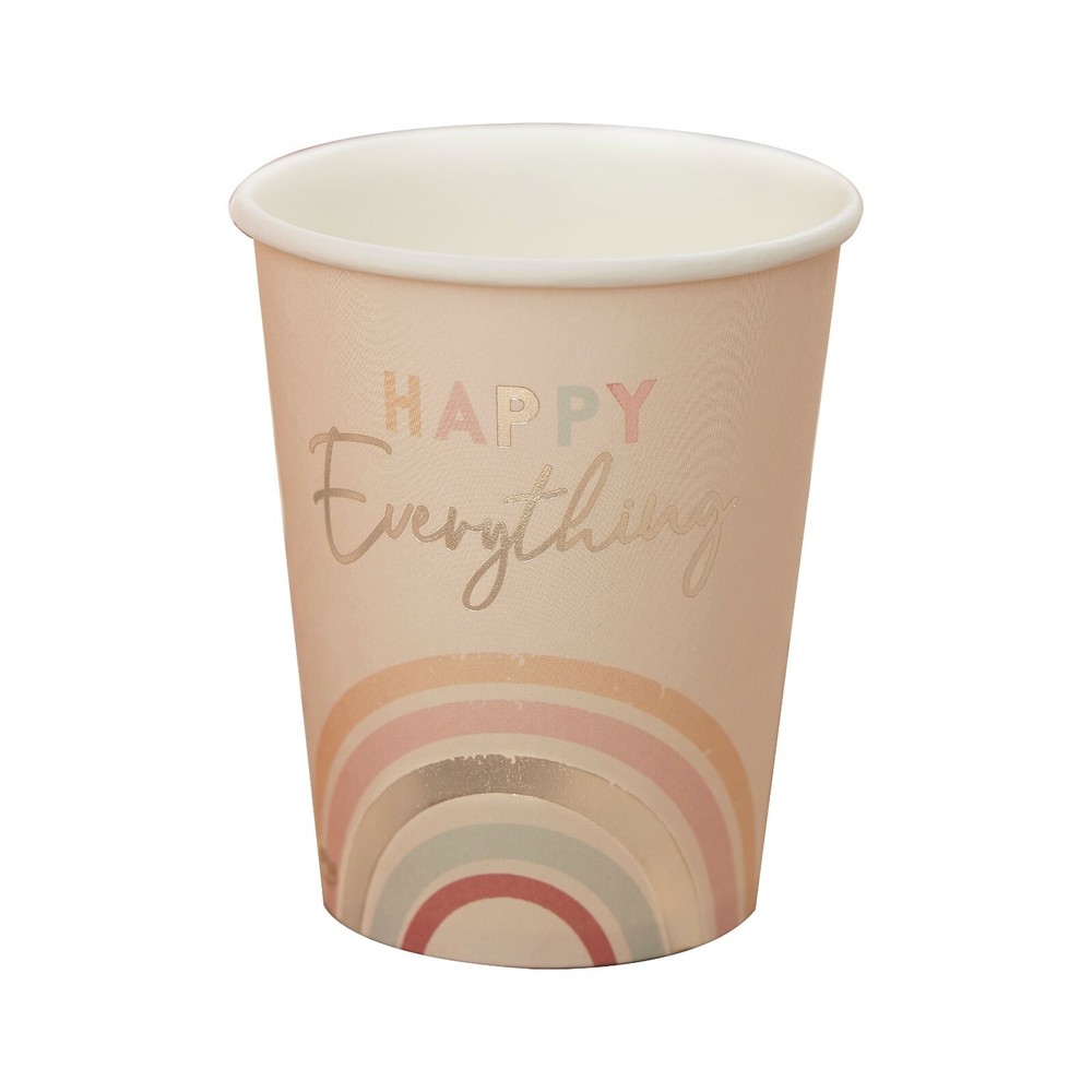 Rainbow Party Paper Cups x8