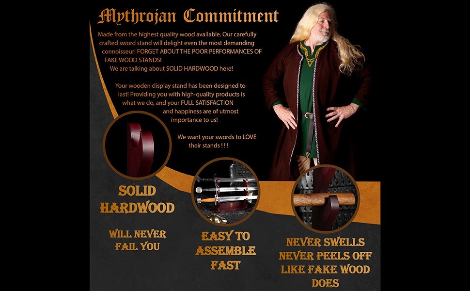 3 Tier Wooden Sword Stand Samurai Katana Rack Bracket Holder Table Mount Display