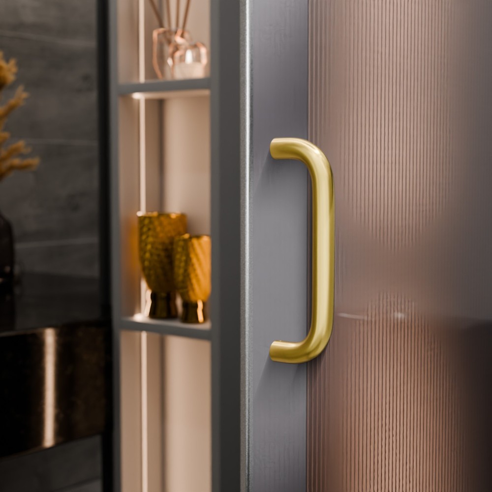 Brixwell Solid Pull Handle Brass 6" CTC Polished Brass Finish