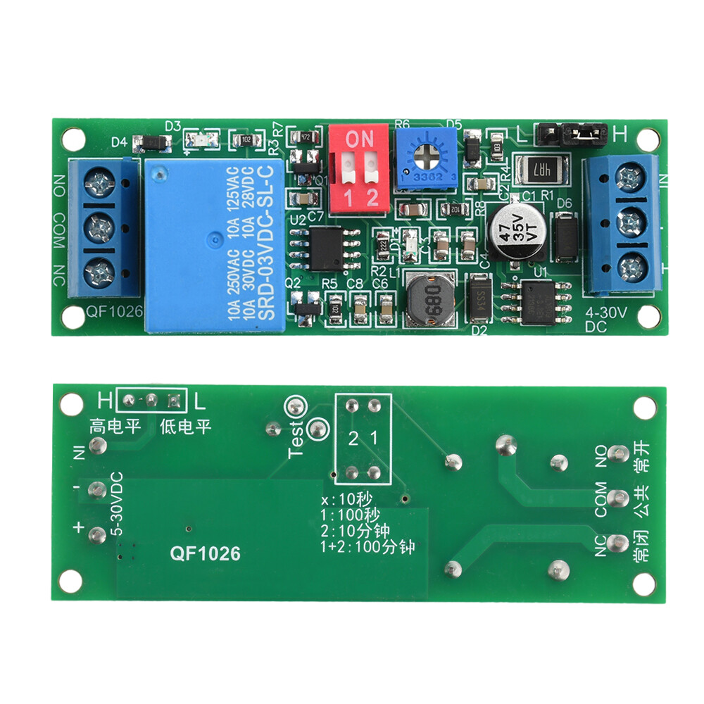 DC 4-30V 1 Way Time Delay Relay Module Adjustable Trigger Delay Switch Module