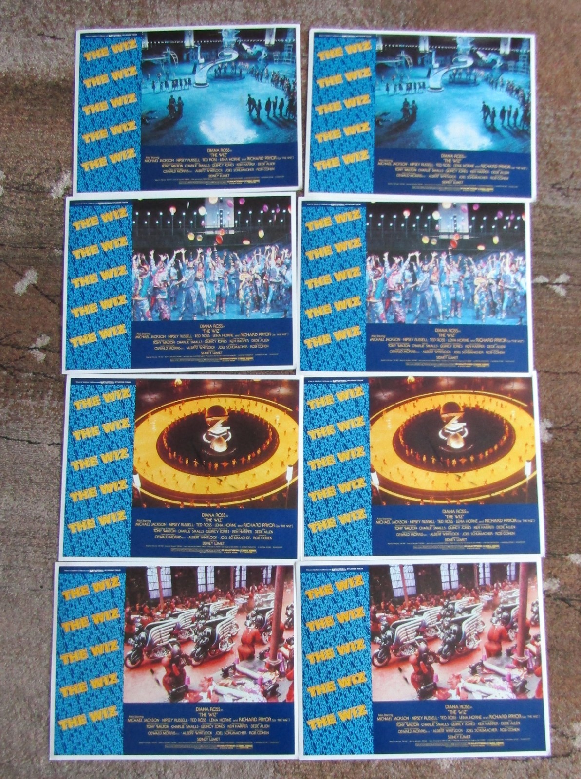 1978 Original Movie Poster 27 X 41 The Wiz One Sheet Printed USA + 8 Lobby Cards