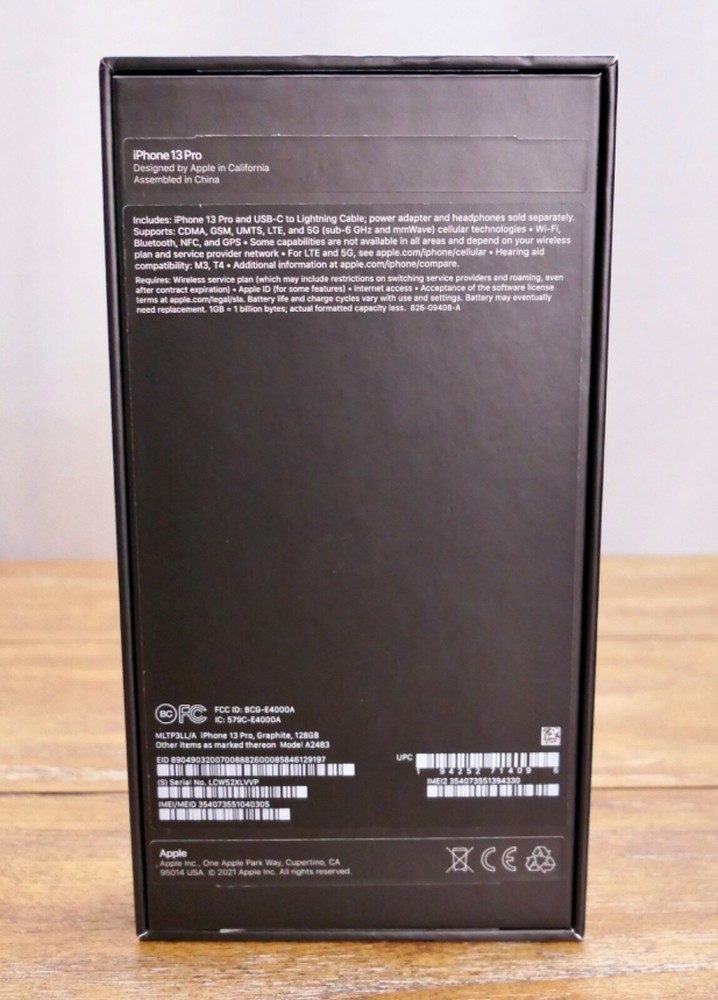 BOX ONLY Apple iPhone 13 PRO Graphite with Ejector, Manual and Sticker