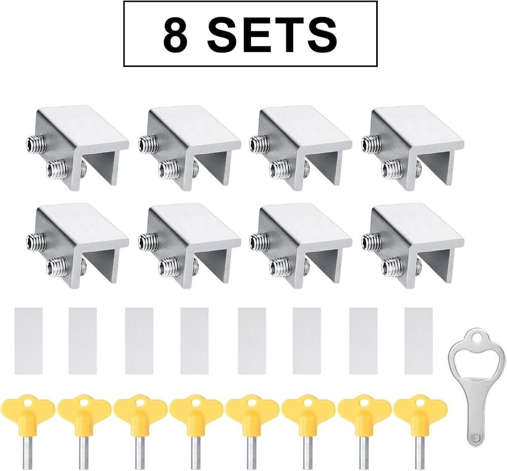 Easy Install 8 Pack Window Locks with Key - Safety Solution for Home & Office