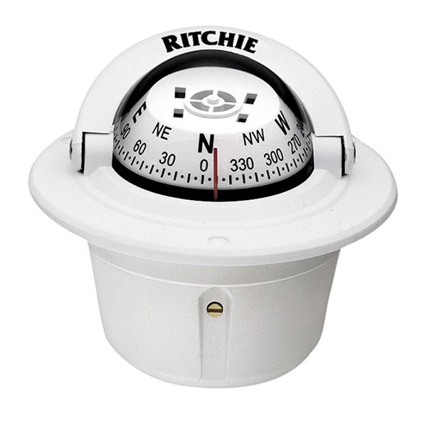 Ritchie F50W Explorer White Flush Mount Compass
