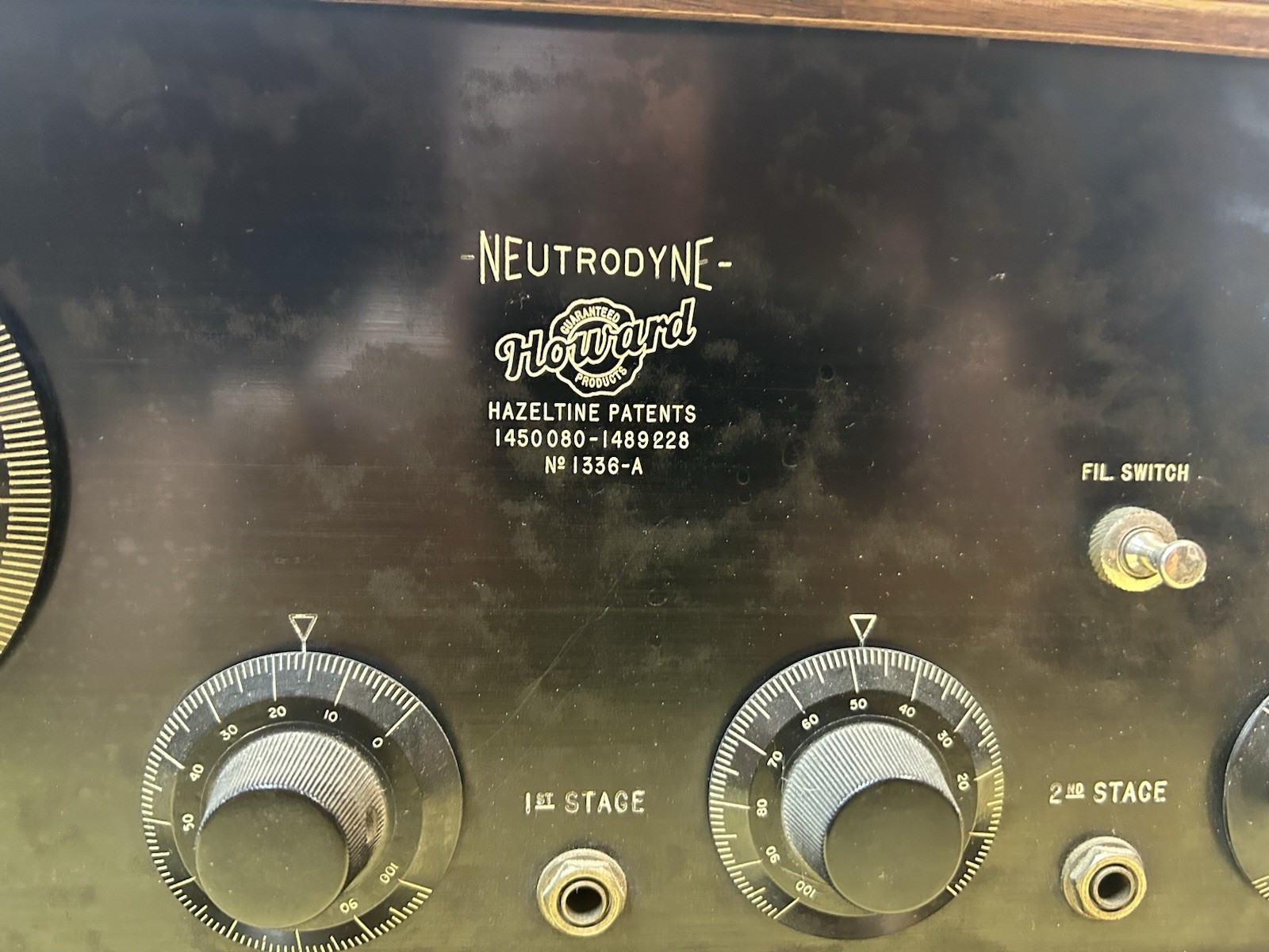 1920s E. Howard Neutrodyne Battery Radio Receiver –Original, Untested, Hazeltine