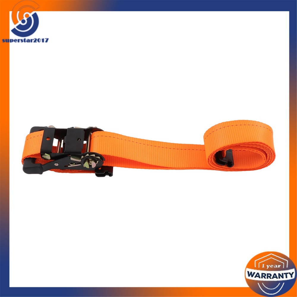 Orange Wheel Chock And 8ft Ratchet Strap Kit For E Track System Polyester